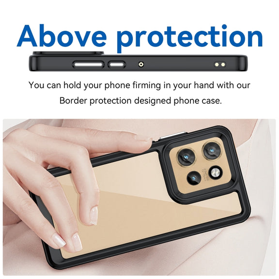 For Motorola Moto S50 Colorful Series Acrylic Hybrid TPU Phone Case(Black)