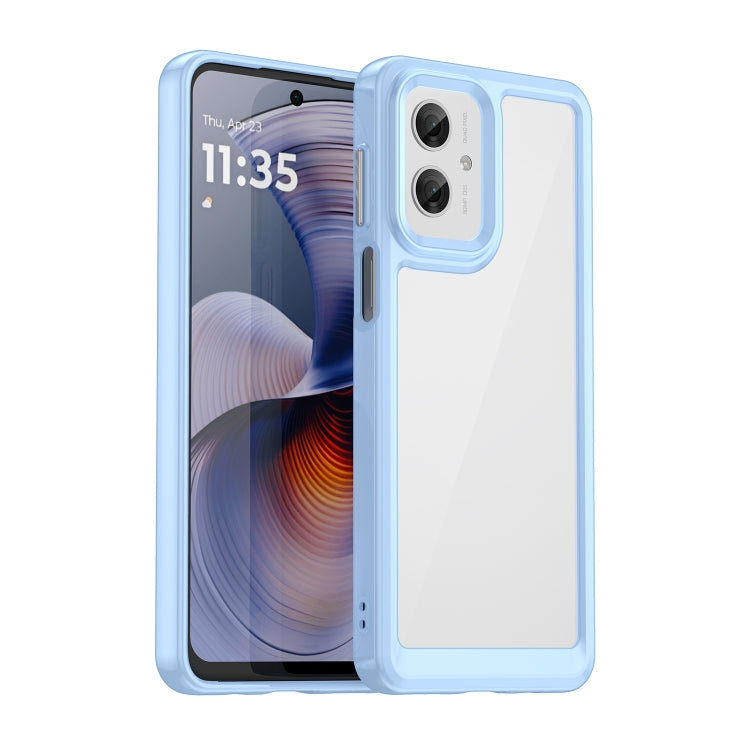 For Motorola Moto G55 5G Colorful Series Acrylic Hybrid TPU Phone Case(Blue)