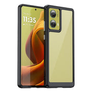 For Motorola S50 Neo Colorful Series Acrylic Hybrid TPU Phone Case(Black)