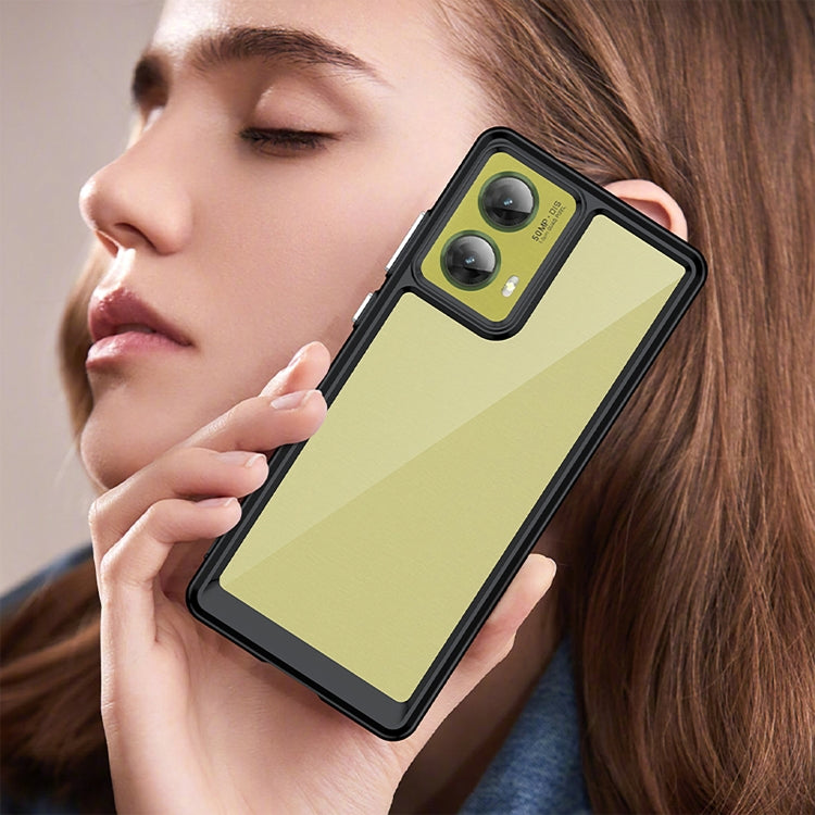 For Motorola S50 Neo Colorful Series Acrylic Hybrid TPU Phone Case(Black)