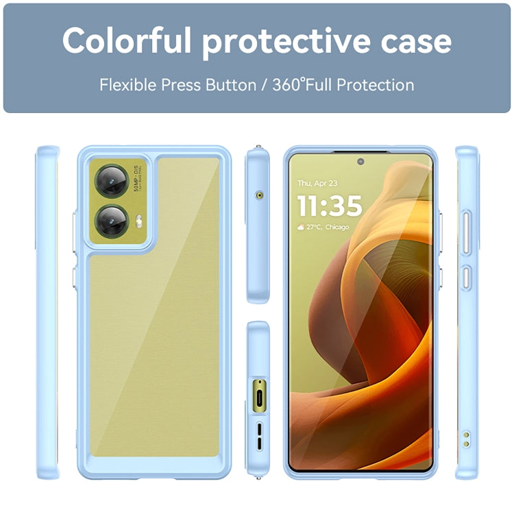 For Motorola S50 Neo Colorful Series Acrylic Hybrid TPU Phone Case(Blue)