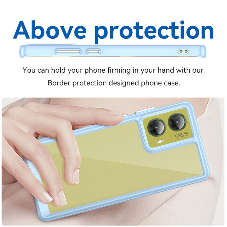 For Motorola S50 Neo Colorful Series Acrylic Hybrid TPU Phone Case(Blue)