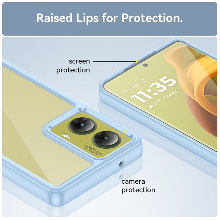 For Motorola S50 Neo Colorful Series Acrylic Hybrid TPU Phone Case(Blue)