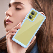 For Motorola S50 Neo Colorful Series Acrylic Hybrid TPU Phone Case(Blue)