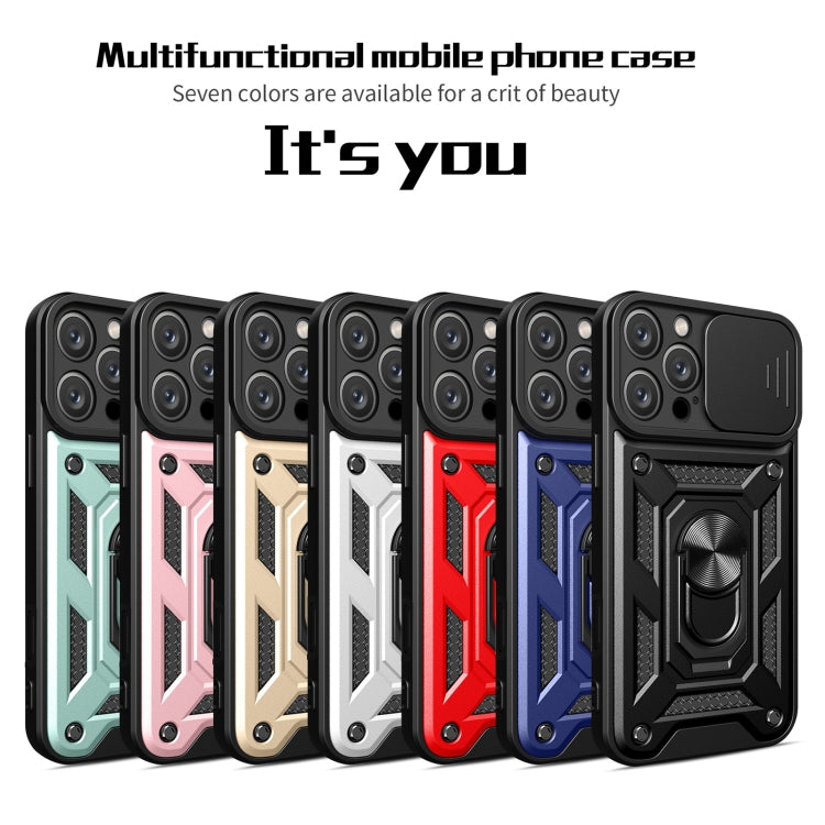 For iPhone 16 Pro Max Sliding Camera Cover Design TPU+PC Phone Case(Black)