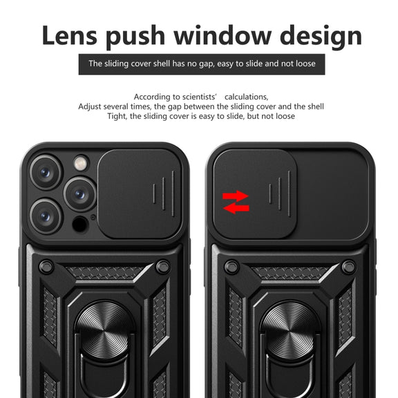 For iPhone 16 Pro Max Sliding Camera Cover Design TPU+PC Phone Case(Black)