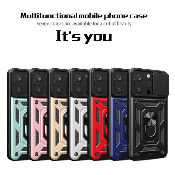 For iPhone 16 Pro Sliding Camera Cover Design TPU+PC Phone Case(Silver)