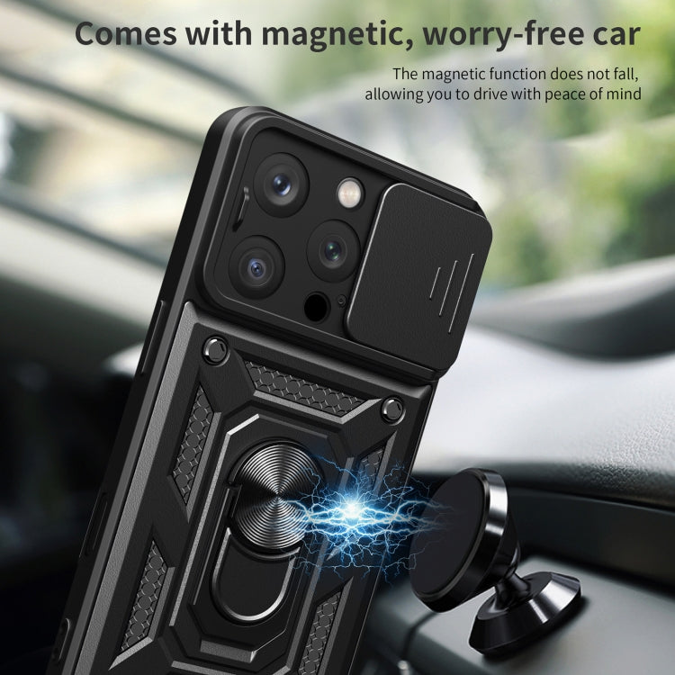For iPhone 16 Pro Sliding Camera Cover Design TPU+PC Phone Case(Silver)