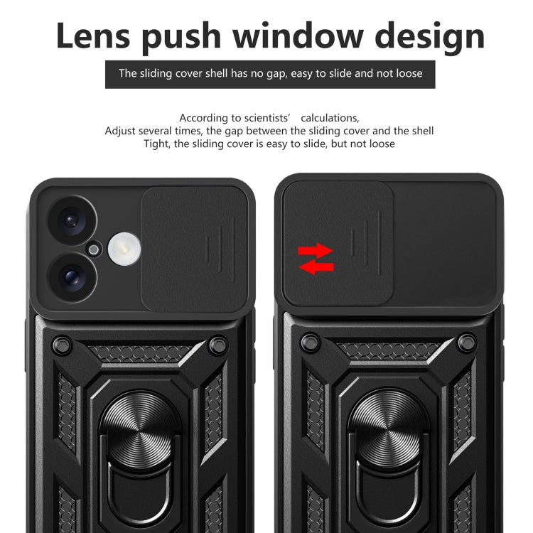 For iPhone 16 Sliding Camera Cover Design TPU+PC Phone Case(Red)