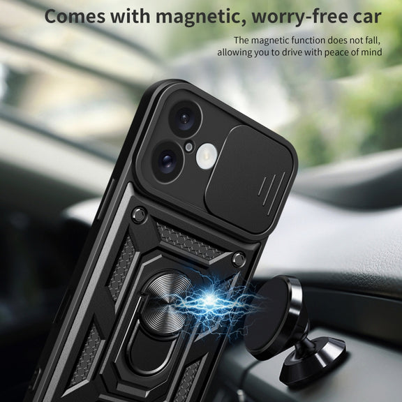 For iPhone 16 Sliding Camera Cover Design TPU+PC Phone Case(Red)