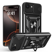 For iPhone 16e Sliding Camera Cover Design TPU+PC Phone Case(Black)