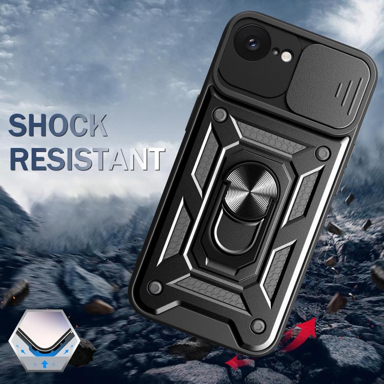 For iPhone 16e Sliding Camera Cover Design TPU+PC Phone Case(Red)