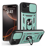 For iPhone 16e Sliding Camera Cover Design TPU+PC Phone Case(Green)