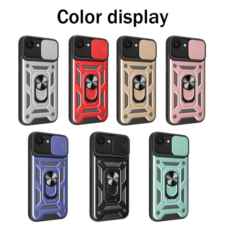 For iPhone 16e Sliding Camera Cover Design TPU+PC Phone Case(Green)