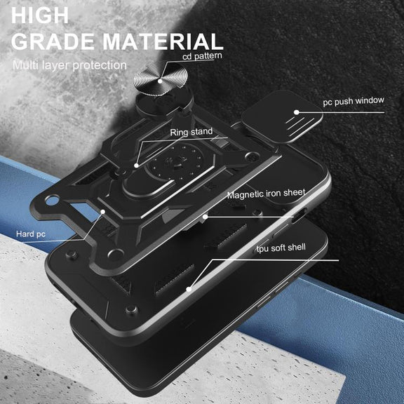 For iPhone 16e Sliding Camera Cover Design TPU+PC Phone Case(Green)