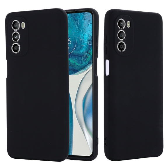 For Motorola Moto G71s 5G Pure Color Liquid Silicone Shockproof Phone Case(Black)