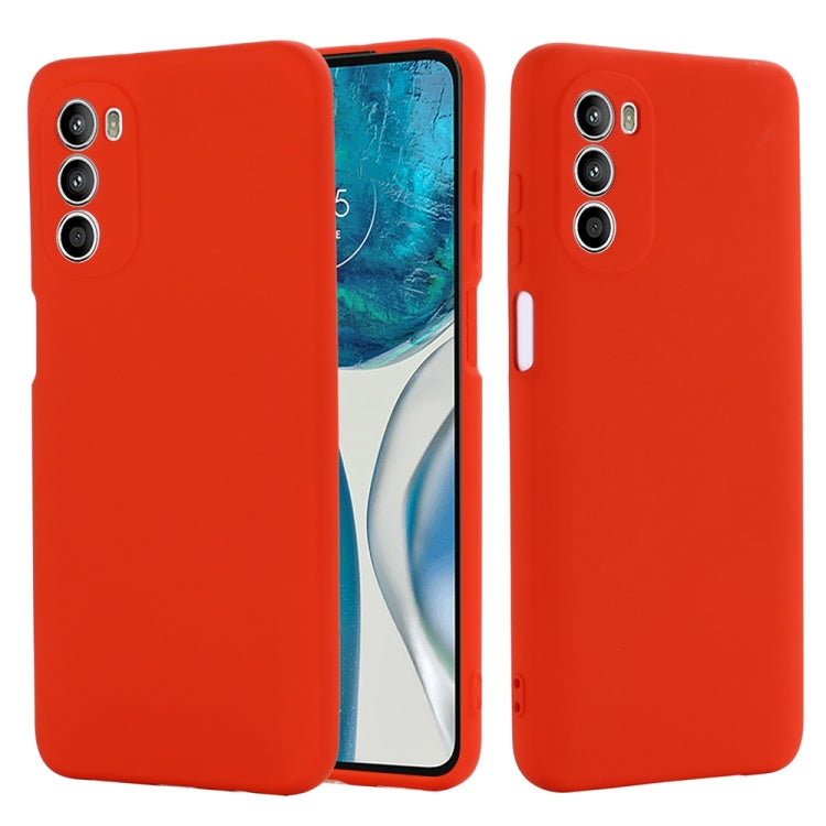For Motorola Moto G71s 5G Pure Color Liquid Silicone Shockproof Phone Case(Red)