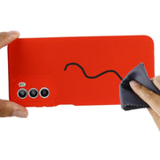For Motorola Moto G71s 5G Pure Color Liquid Silicone Shockproof Phone Case(Red)