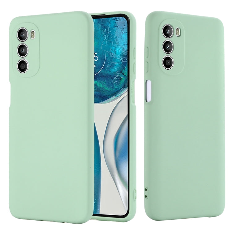For Motorola Moto G71s 5G Pure Color Liquid Silicone Shockproof Phone Case(Green)