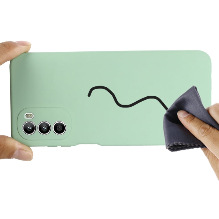 For Motorola Moto G71s 5G Pure Color Liquid Silicone Shockproof Phone Case(Green)