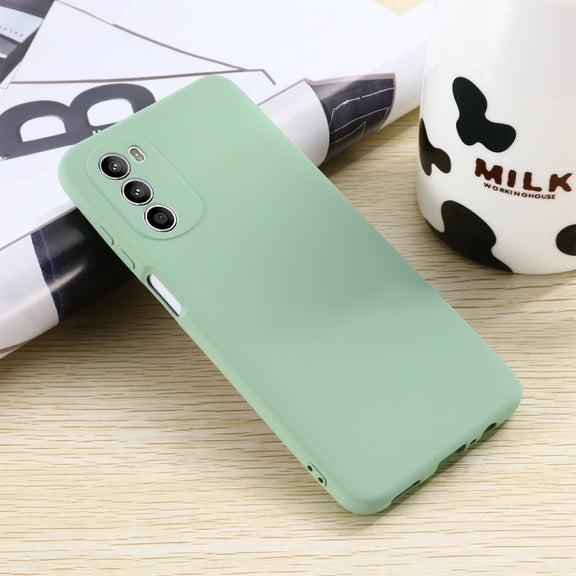 For Motorola Moto G71s 5G Pure Color Liquid Silicone Shockproof Phone Case(Green)