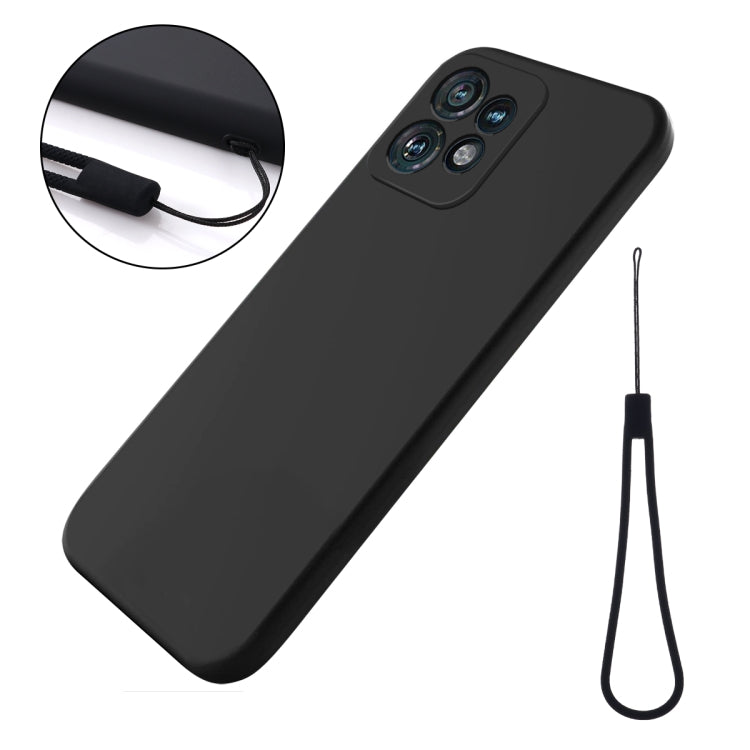 For Motorola Edge 40 Pro/Edge+ 2023/X40 Solid Color Liquid Silicone Dropproof Full Coverage Phone Case(Black)