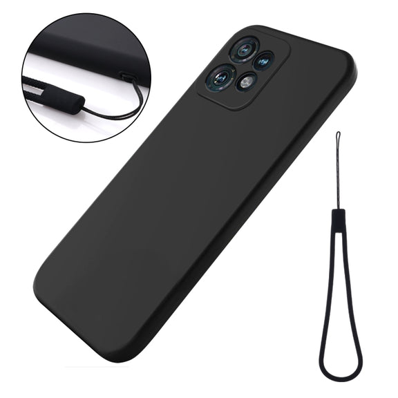 For Motorola Edge 40 Pro/Edge+ 2023/X40 Solid Color Liquid Silicone Dropproof Full Coverage Phone Case(Black)