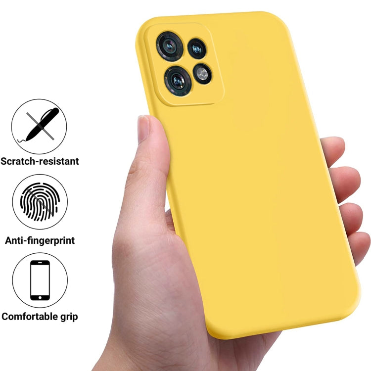 For Motorola Edge 40 Pro/Edge+ 2023/X40 Pure Color Liquid Silicone Shockproof Phone Case(Yellow)