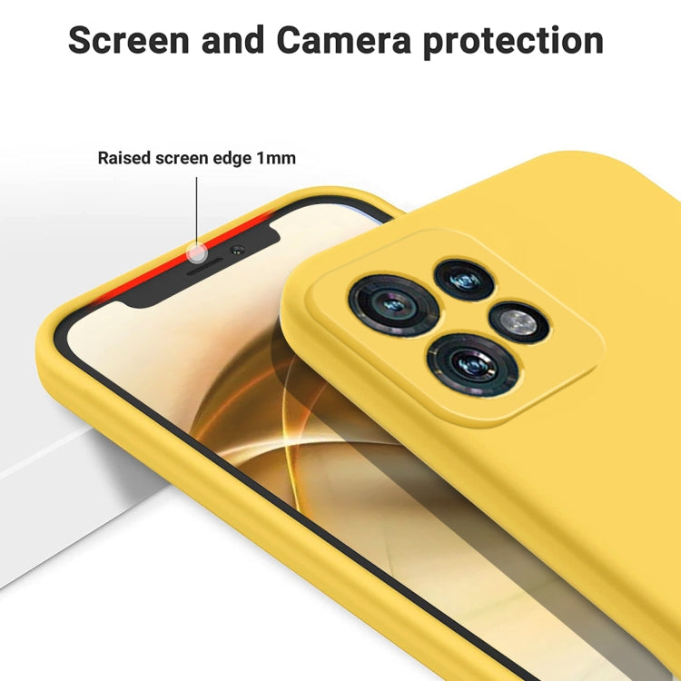 For Motorola Edge 40 Pro/Edge+ 2023/X40 Pure Color Liquid Silicone Shockproof Phone Case(Yellow)