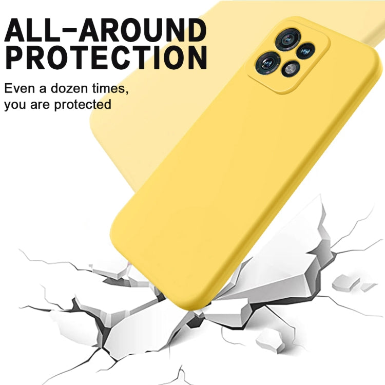 For Motorola Edge 40 Pro/Edge+ 2023/X40 Pure Color Liquid Silicone Shockproof Phone Case(Yellow)