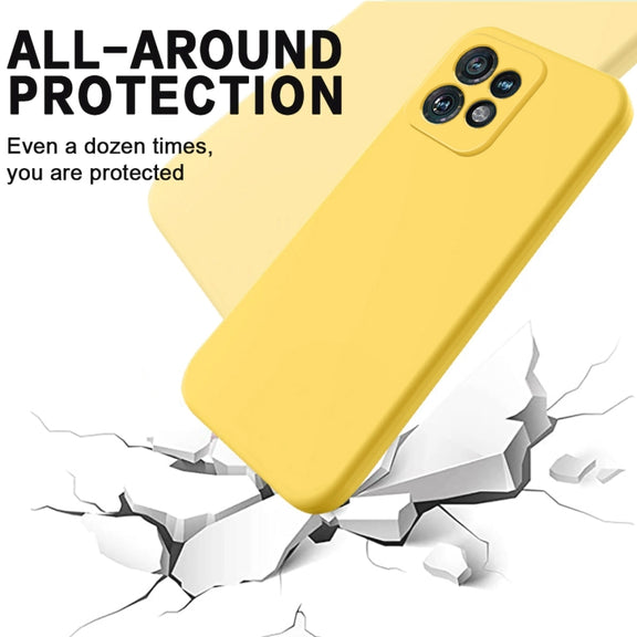 For Motorola Edge 40 Pro/Edge+ 2023/X40 Pure Color Liquid Silicone Shockproof Phone Case(Yellow)