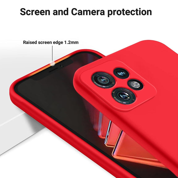 For Motorola Edge 40 Pro/Edge+ 2023/X40 Pure Color Liquid Silicone Shockproof Phone Case(Red)