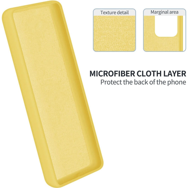 For Motorola Moto G14 Pure Color Liquid Silicone Shockproof Phone Case(Yellow)