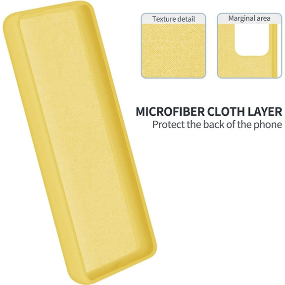 For Motorola Moto G14 Pure Color Liquid Silicone Shockproof Phone Case(Yellow)