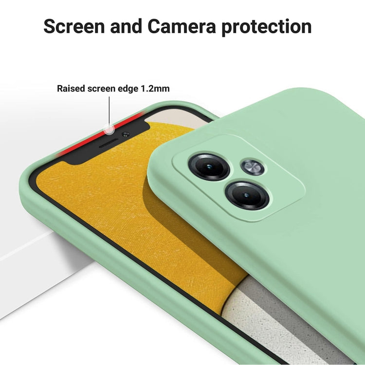 For Motorola Moto G14 Pure Color Liquid Silicone Shockproof Phone Case(Green)