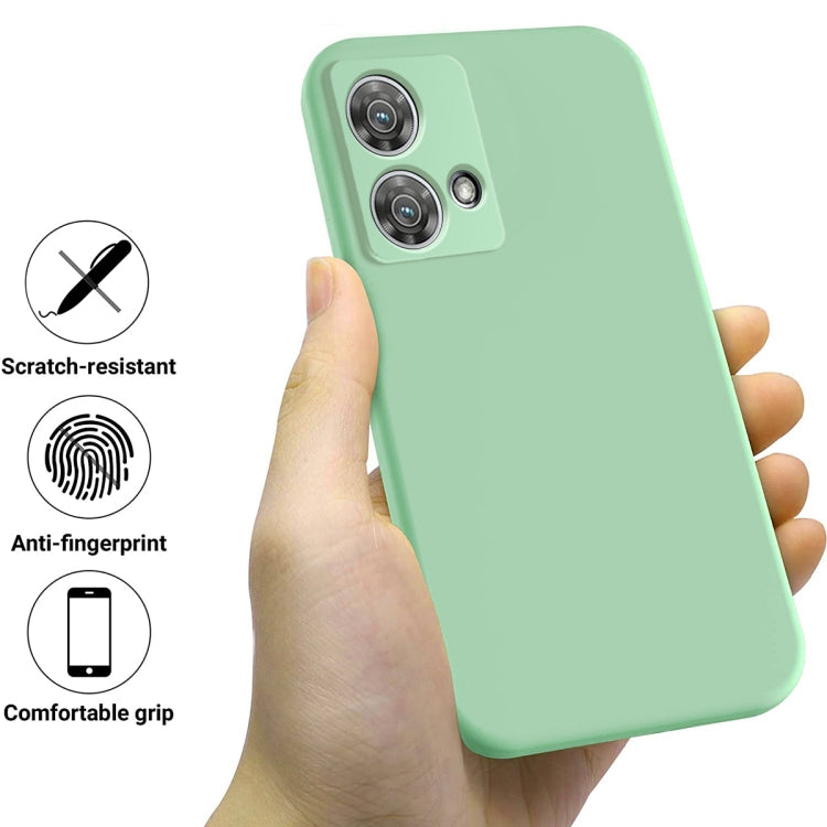 For Motorola Edge 40 Neo Pure Color Liquid Silicone Shockproof Phone Case(Green)
