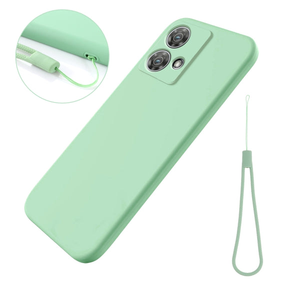 For Motorola Edge 40 Neo Pure Color Liquid Silicone Shockproof Phone Case(Green)
