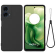 For Motorola Moto G04 / G24 Pure Color Liquid Silicone Shockproof Phone Case(Black) - Motorola Cases by PMC TechLife | Online Shopping South Africa | PMC TechLife | Buy Now Pay Later Mobicred