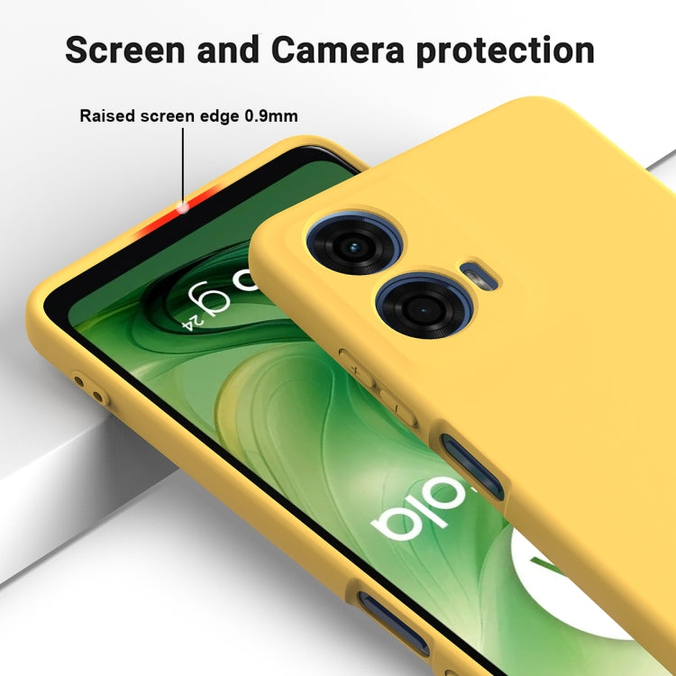 For Motorola Moto G04 / G24 Solid Color Liquid Silicone Dropproof Full Coverage Phone Case(Yellow)