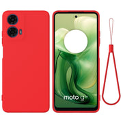For Motorola Moto G04 / G24 Pure Color Liquid Silicone Shockproof Phone Case(Red)