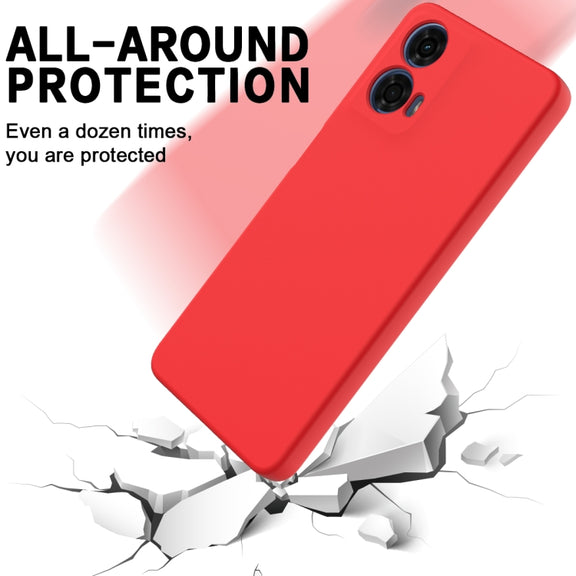 For Motorola Moto G04 / G24 Pure Color Liquid Silicone Shockproof Phone Case(Red)
