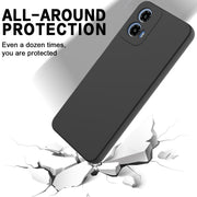 For Motorola Moto G34 Pure Color Liquid Silicone Shockproof Phone Case(Black)