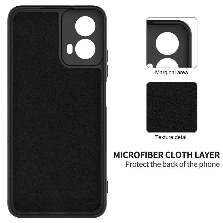 For Motorola Moto G34 Pure Color Liquid Silicone Shockproof Phone Case(Black)
