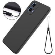 For Motorola Moto G34 Pure Color Liquid Silicone Shockproof Phone Case(Black)