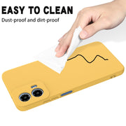 For Motorola Moto G34 Solid Color Liquid Silicone Dropproof Full Coverage Phone Case(Yellow)