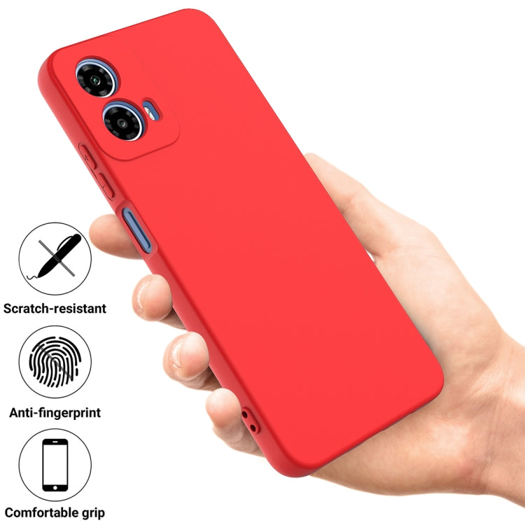 For Motorola Moto G34 Pure Color Liquid Silicone Shockproof Phone Case(Red)