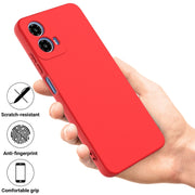 For Motorola Moto G34 Pure Color Liquid Silicone Shockproof Phone Case(Red)