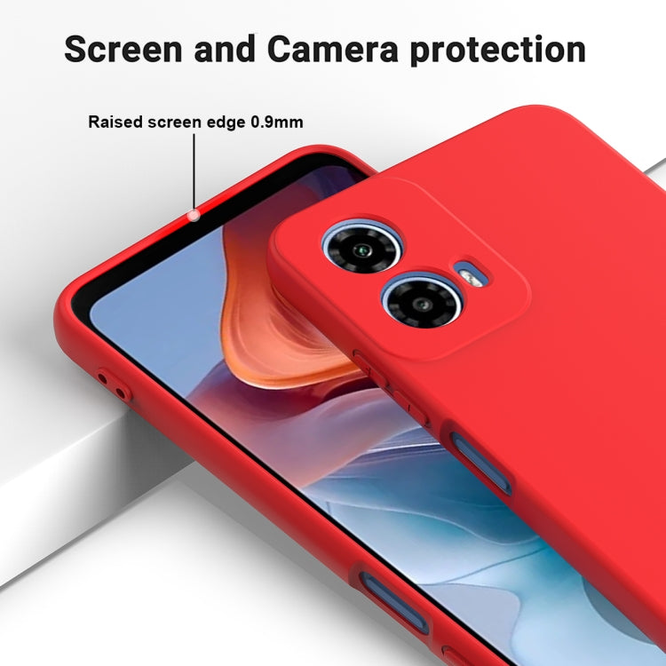 For Motorola Moto G34 Pure Color Liquid Silicone Shockproof Phone Case(Red)