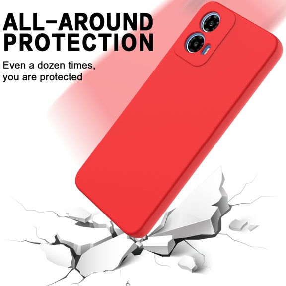 For Motorola Moto G34 Pure Color Liquid Silicone Shockproof Phone Case(Red)