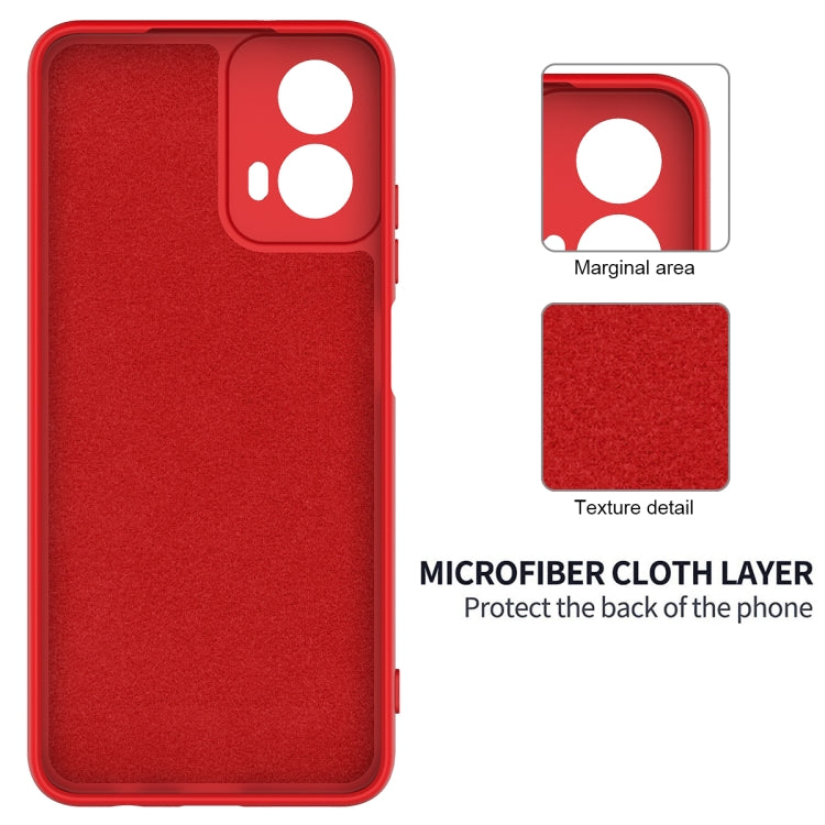 For Motorola Moto G34 Pure Color Liquid Silicone Shockproof Phone Case(Red)